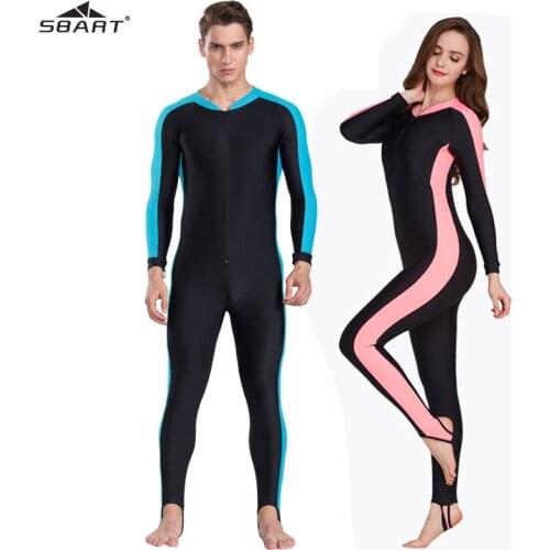 SBART UPF 50+ Lycra Diving Wetsuit anti UV one piece rash guard long sleeve swimwear surf Suit Men Women Sun Protect
