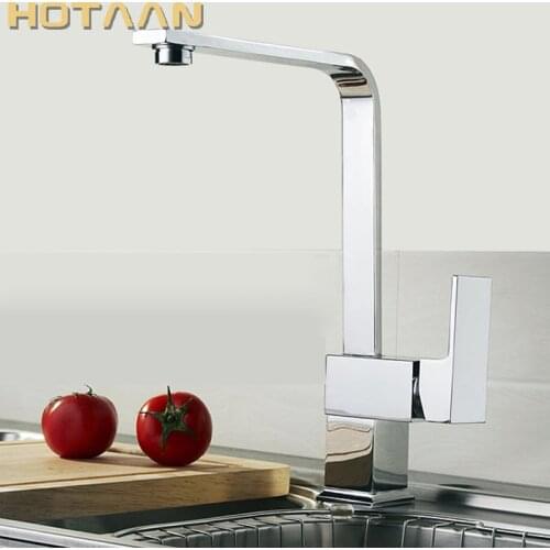 Free shipping Kitchen faucet Brass kitchen sink tap ,kitchen mixer,square swivel Kitchen Faucets, torneira YT-6004