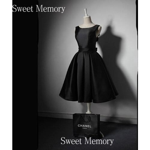 SW20105 Sweet Memory O-Neck Sexy Backless Short Black Prom Dress