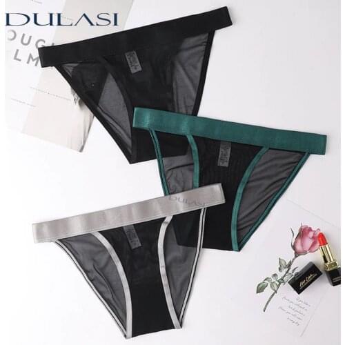 Sexy Thong Cotton Crotch Underwear Top Breathable Mesh Underpants New G String Low Rise Lingerie Dropshipping Recommend DULASI