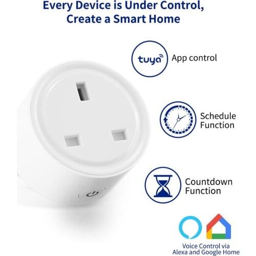 WiFi Smart Plug Remote Control UK Plug Energy Monitor Timing Function Socket Voice Control with Alexa Google Assistant