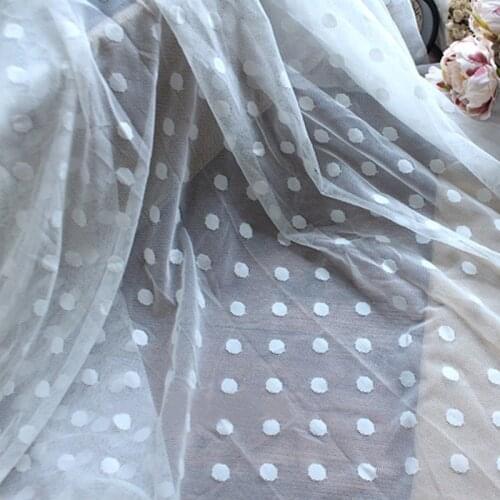 High Quality Black White Polka Dot Stretch Mesh Lace Fabric DIY Childrens Clothing Background Decoration Material Accessories