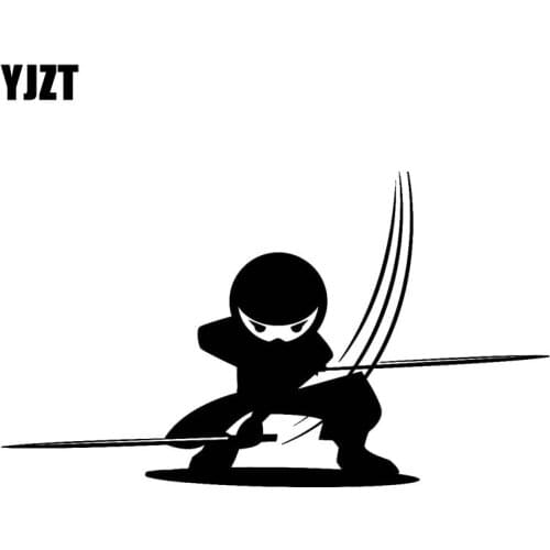 YJZT 16.4*9.5CM Cool Popular Japanese Ninja Warrior Covering The Body Fashion Car Sticker Decal Black/Silver Vinyl C20-1693