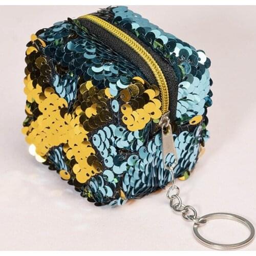 Women Kids Mini Sequins Bag Coin Purse Small Wallet Glitter Earphone Purse Bag Cute Childrens Change Purse Coin Pouch