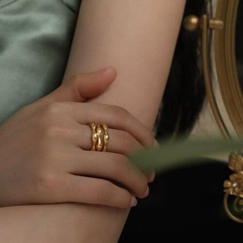 Delicate Flower Ring for Women Gold Fashion Wedding Band Stackable Layered Style Wave Rings Trendy Female Jewelry Gifts 2020