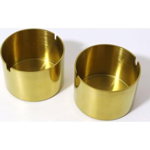 Nordic Golden round stainless steel ashtrays metal bar car ashtray ornaments home