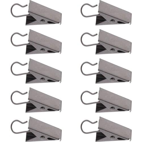 10Pcs Heavy Duty Curtain Clips With Hook, Door Panel Spring Clamps, Strong Catcher Hook Clips