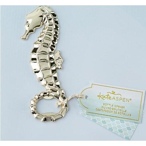 200 pcsNew Creative Golden Seahorse Opener Beer Opener Parties Wedding Gift