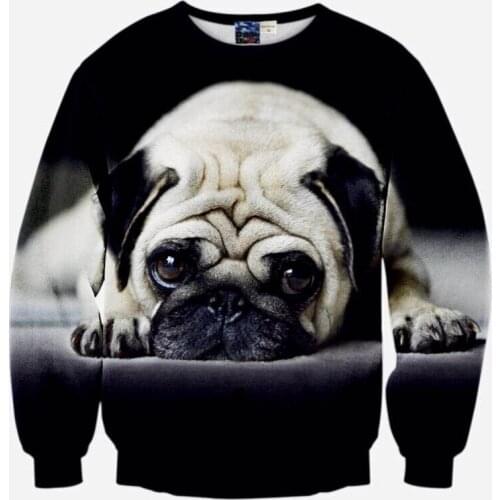 2020 3D Animal Print Sweatshirt Men Cute Dog Funny Pug 3D Full Print Jumpers Streetwear Pullover Tops Harajuku