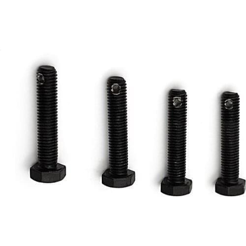 4pcs M6 hexagon head screws tail with holes screw bolts hex safety hole machine thread nail GB31.1 carbon steel 35mm-80mm