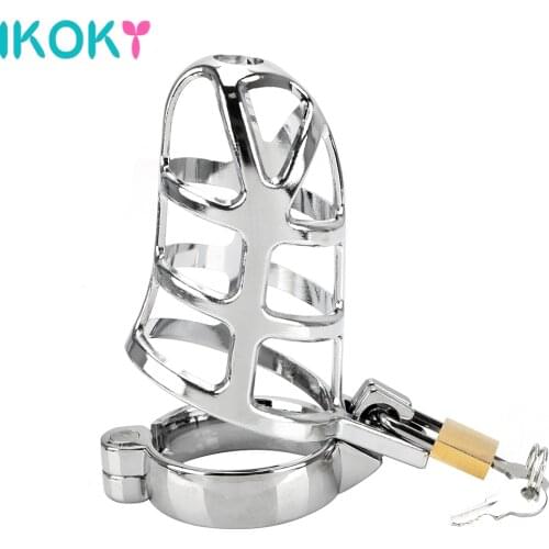 IKOKY 40/45/50mm Cock Cage Lock Metal Male Chastity Device Lockable Sex Products Adult Games Sex Toys for Men Penis Cock Ring