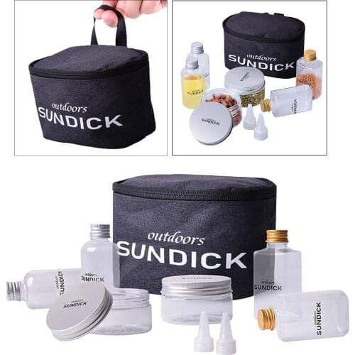 6pcs Spice Jars Dispensers Condiment Sauces Bbq + Bottle Bag