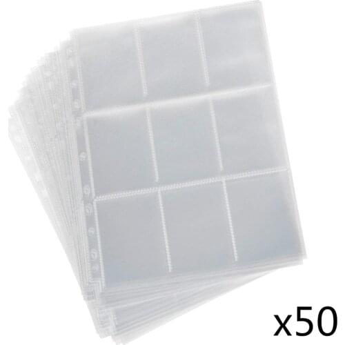 90 Pockets Trading Gaming Card Sleeves Storage Wallets Album Pages Collection Coin Holders Wallets Sleeves Set Photo Albums