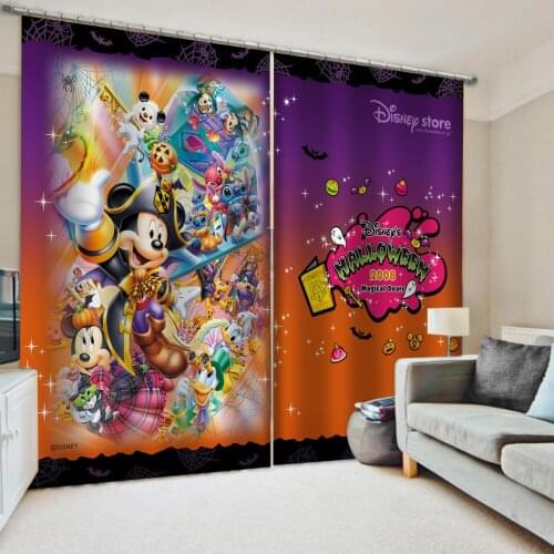 Disney Mickey Minnie Mouse Blackout Curtain Boy Girl Creativity Birthday Gift Cartoon Princess Snow White Custom Curtains