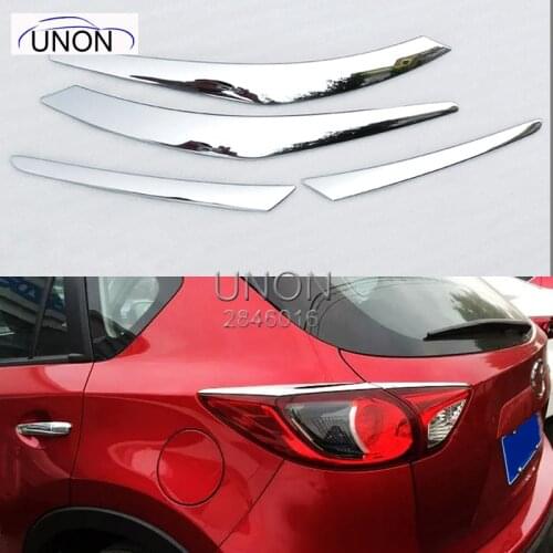 For 2013 2014 2015 2016 Mazda Cx-5 Cx5 Chrome Rear Tail Light Lamp Taillight Cover Eyelid Eyebrow Lid Garnish Bezel Molding