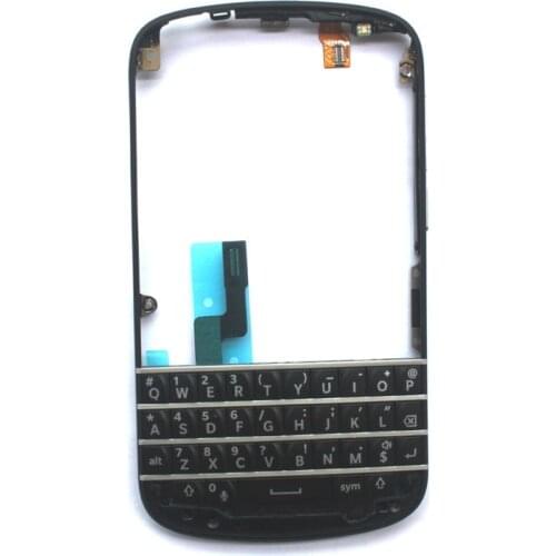 For BlackBerry Q10 White/Black Color Middle Bezel Frame Housing With Side Key Flex Cable And Keypad