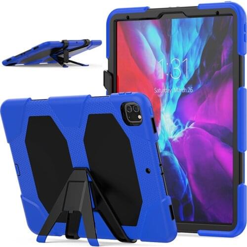 For iPad pro 12.9 2020 4th A2069 A2232 kids case Heavy Duty Kickstand Stand Cover 3 Layer protection Silicon PC funda + Pen slot