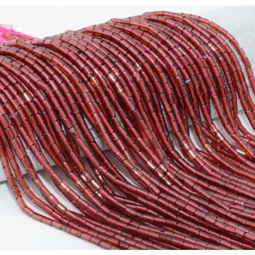Natural Pyrope Garnet Round Tube Beads 3x5mm