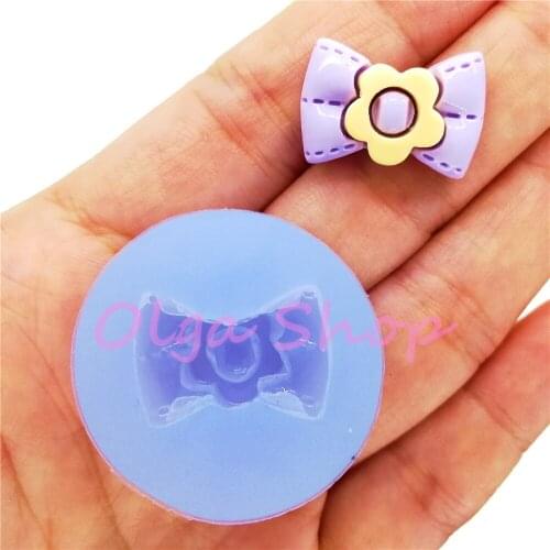 FYL750 Bow Bowknot Silicone Mold Fondant Decoration Resin Art Earrings Necklace Brooch Making Clay Doll House 19.6mm x 13.4mm