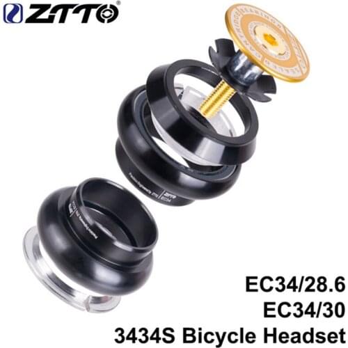 ZTTO MTB Road Bicycle Threadless Headset 34mm EC34 CNC 1-1/8 28.6 Straight Tube Fork 34 Conventional Threadless Headset 3434S