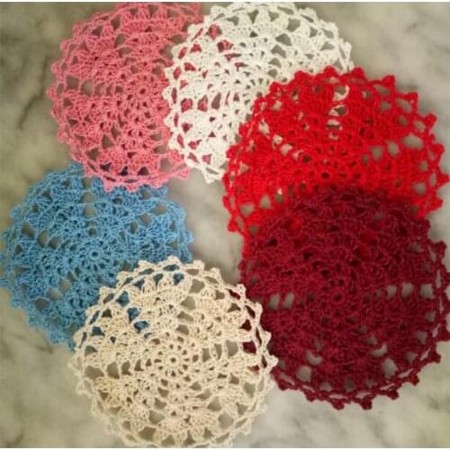 2019Hot round cotton placemat cup coaster mug kitchen Christmas pan table place mat cloth lace Crochet tea coffee doily dish pad