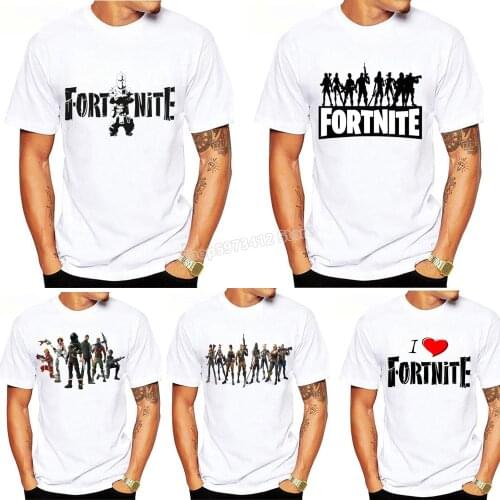 Summer T-shirt Fortnites Surrounding Fortress Night Trend Battle Royale Character Print Short-sleeved Shirt Anime Printed Shirt