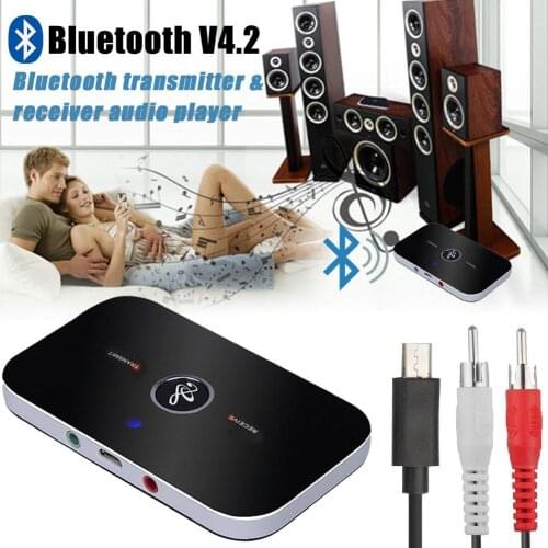 HOT B6 2in1 Bluetooth-compatible Receiver Wireless Audio Adapter Aux 3.5mm Audio Player Transmitter For TV Headphones Receptor