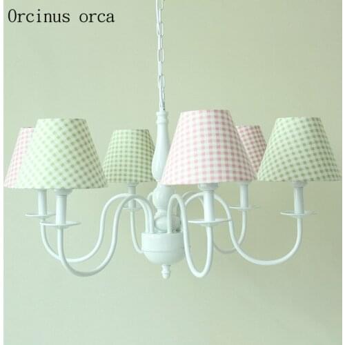 European garden chandelier girls' bedroom Princess bedroom childrens room lamp American modern simple candy color chandelier