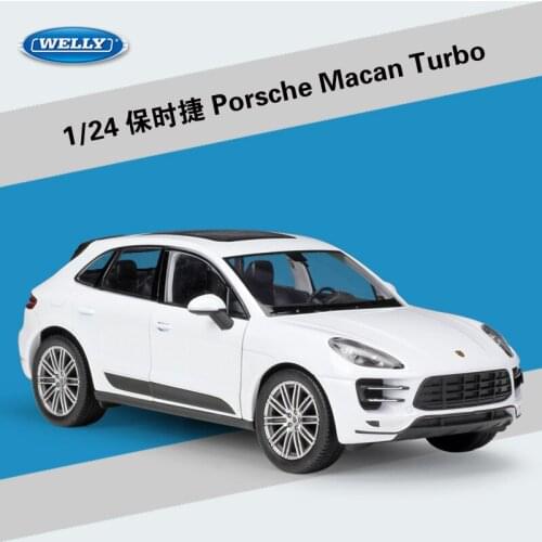 Welly 1:24 Porsche Macan Turbo SUV car simulation die-casting alloy car model ornaments collection of childrens toys