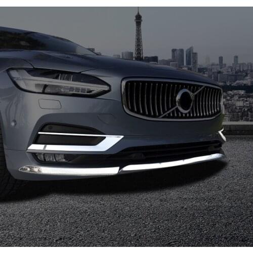 Car Front Fog Lamp Frame Decoration Sticker Trim For Volvo S90 2016-18 Auto Fog light Trim Strips Exterior Modified Accessories