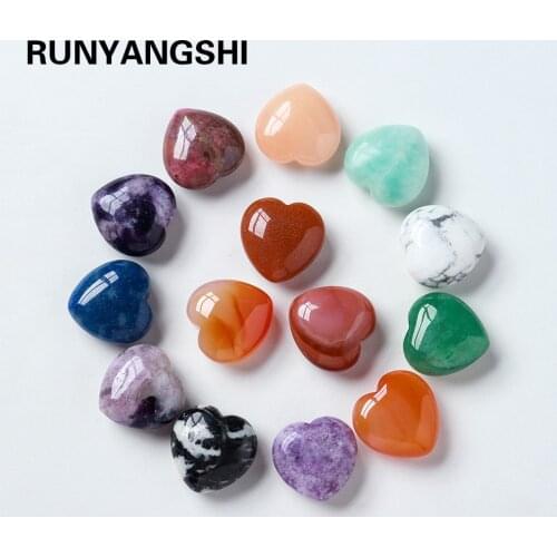 Natural crystal love Handicraft gems Roe quartz Heart shaped carvings Reiky crystal Amethyst for Jewelry pendant Making