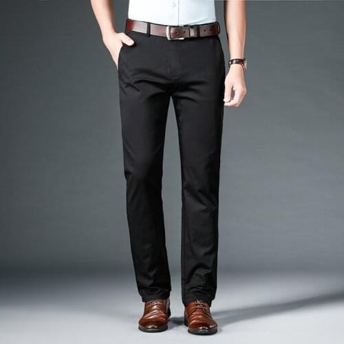2021 New Design Cotton Smart Caual Jeans Business Man Pants Broadcloth Four Seasons Full Length Men Trousers 3 Colors
