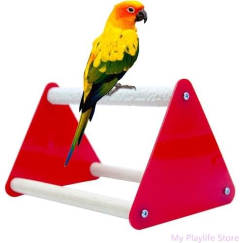 Parrot Bird Perch Stand Bracket Bite Grinder Claw Fun Bird Toys Triangle Ladder Acrylic Stand Bird Supplies C42