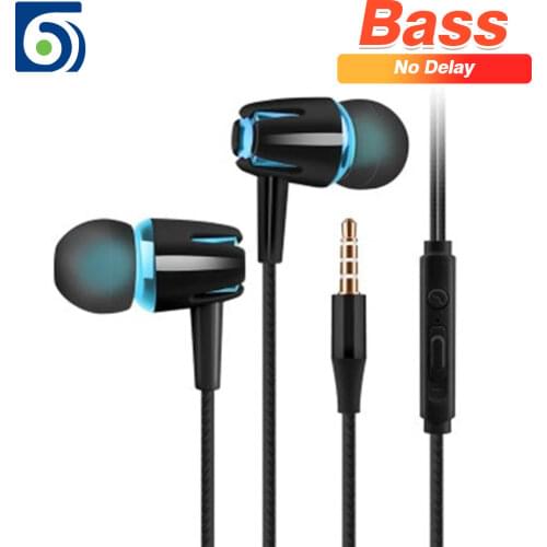 Byscoon Earphones 3.5mm In-Ear 1.2m Wired Control Sport Headset Wired Headphones For Huawei Honor Smartphone With Microphone