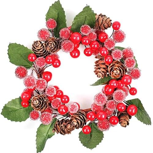 Christmas Wreath DIY Lifelike Pinecone Berry Front Door Wreath Holiday Wreath Christmas Decor Supplies Door Ornaments 2020 New