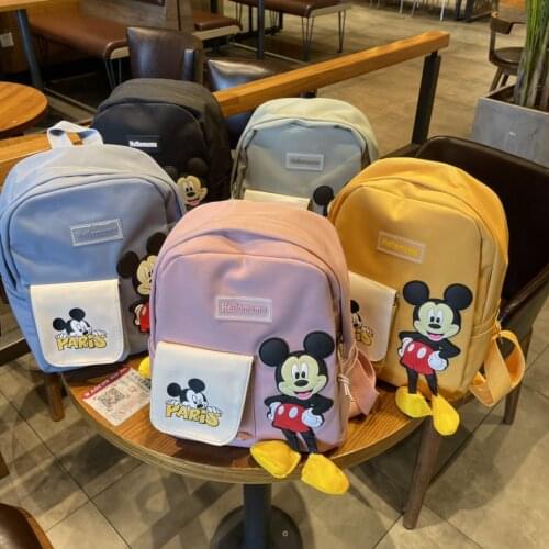 Disney Mickey mouse girl boy Cartoon Backpack 2021 New Boys and Girls Cute Mickey Backpack Kids Schoolbag