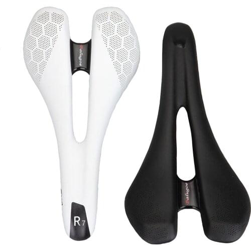 MTB Bicycle Saddle Road Mountain Bike Saddle Bicycle Carbon Fiber Steel Bow Cycling Skidproof Saddle Seat Bicycle Cushion Parts