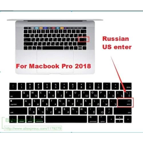US Russian Russia Language Silicone Keyboard Cover Skin for MacBook Pro 13 15 Retina With TouchBar A1989 A1990 & A1706 A1707