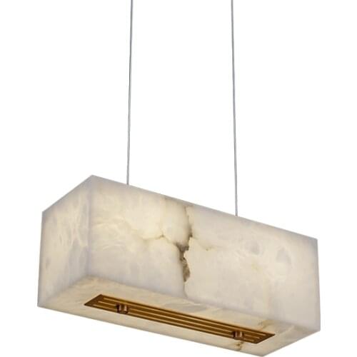 Modern New Chinese Hotel Front Desk Cafe Bar Light Luxury Creative Restaurant Study Marble Rectangular Chandelier