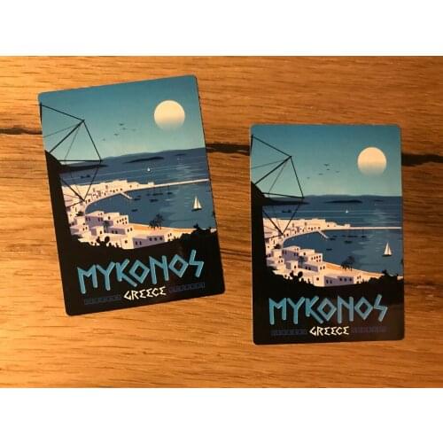 Griechenland Mykonos Reise Aufkleber Koffer Work &Travel Oldtimer Retro TR024