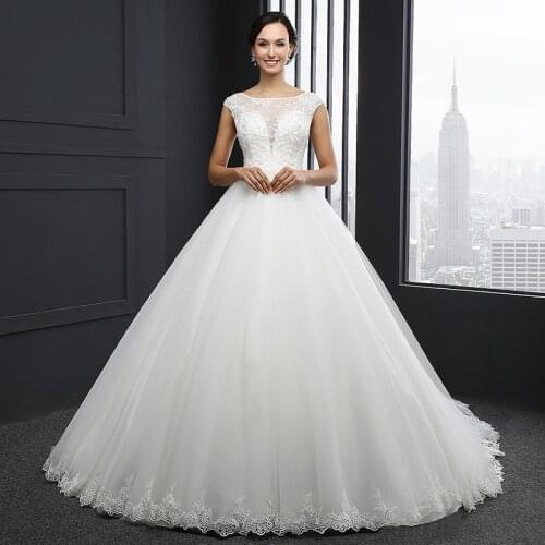 MZ0031 wedding dress 2020 boho tulle simples elegante pretty lace apliques beaded satin vintage civil prom long dress princesse