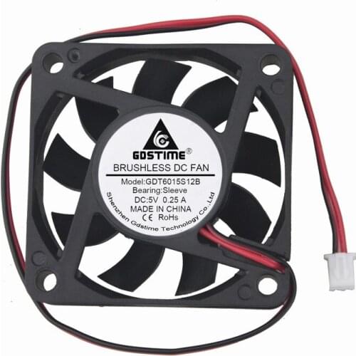Gdstime 1 Pcs DC 5V Cooling Fan 60x60x15mm 6015 6cm 2Pin Computer PC CPU VGA Chip Brushless Motor Cooler 60mm x 15mm