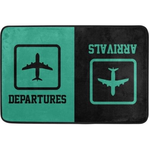 Entrance Floor Mat Funny Doormat Arrivals Departures Door Mat Outdoor Indoor Rubber Mat Non-Woven Fabric Top