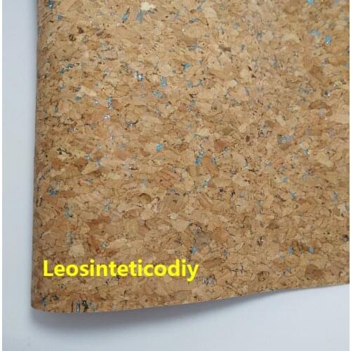 1PC 21X29CM Synthetic Letaher, Cuero Sintetico Cork Grain with Glitter Leather For Making Bows Accessories T65A