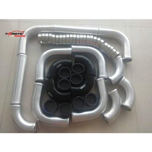 3" 76mm Aluminum Intercooler Turbo Piping & hose & T-Clamp kits 12pcs