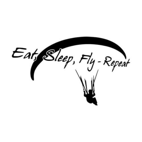 18.3CM*10.6CM PARAGLIDING Eat Sleep Fly Repeat Fashion Stickers Decals Car Styling Black/Silver High-quality N1297