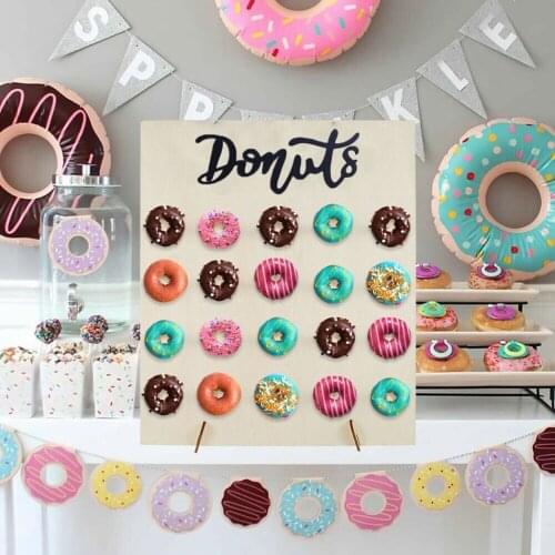 20pcs Donut Doughnut Frigg Wall Holder Stand Party Sweets Candy Cart Wedding Table Decor Birthday Festival Supplies Home