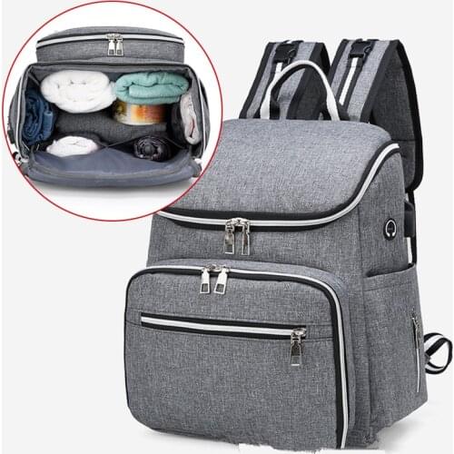 2020 Mummy Maternity Travel Backpack Nursing Handbag Baby Diaper Bag with USB Interface Large Capacity Waterproof for Baby Care