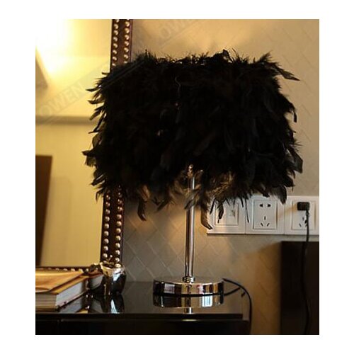 48cm table Light cozy living room bedroom den creative wedding feather light LED decorative table lamps European shipping ZL344