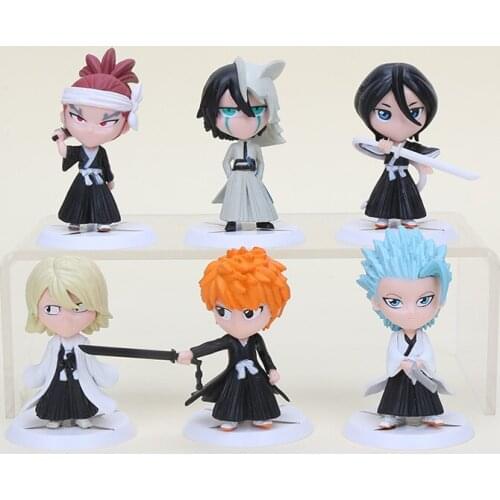 6pc/set Anime Bleach Ichigo Ulquiorra cifer Renji Gin Action Figures PVC brinquedos Collection Figures toys for Birthday